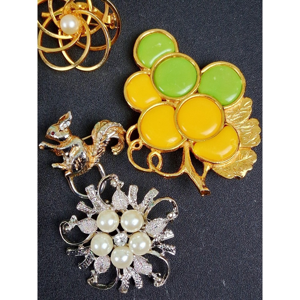 Lot Of 17 Vintage & Modern Brooches Filigree Enamel Bird Silver Gold Tone Floral - Picture 7 of 16